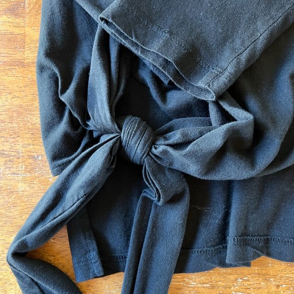 Soft Surroundings Long Sleeve Black Pullover Tie Waist Top Size Large - Picture 5 of 6